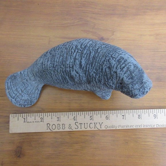 Manatee Sea Cow Statue Figure Hand Painted Gray 8” x 3.5” x 3.5” Heavy 2.5 lbs. - Picture 7 of 7